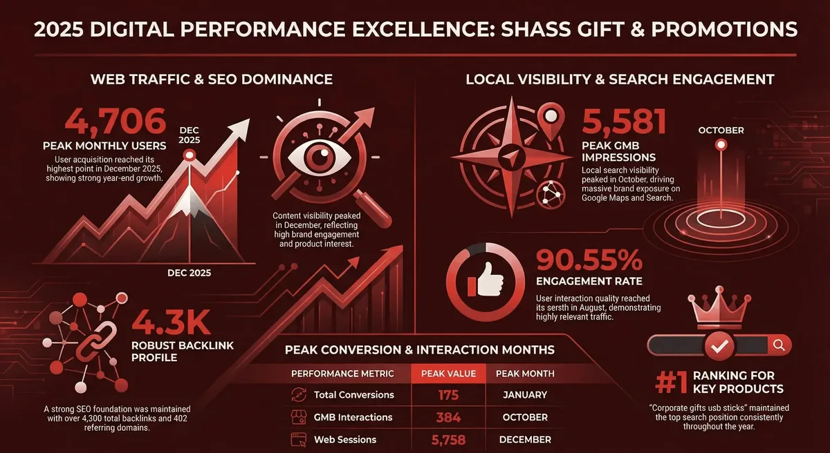 Results sheet published for Shass Gift & Promotions: a one-page summary of the campaign's figures.